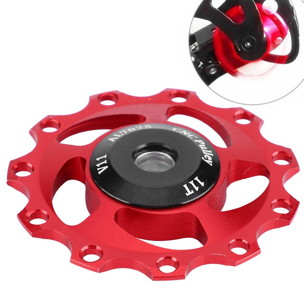 Lightweight 11T Mountain Bike   Rr Derailleur Pulley   Wheel (Black Red)