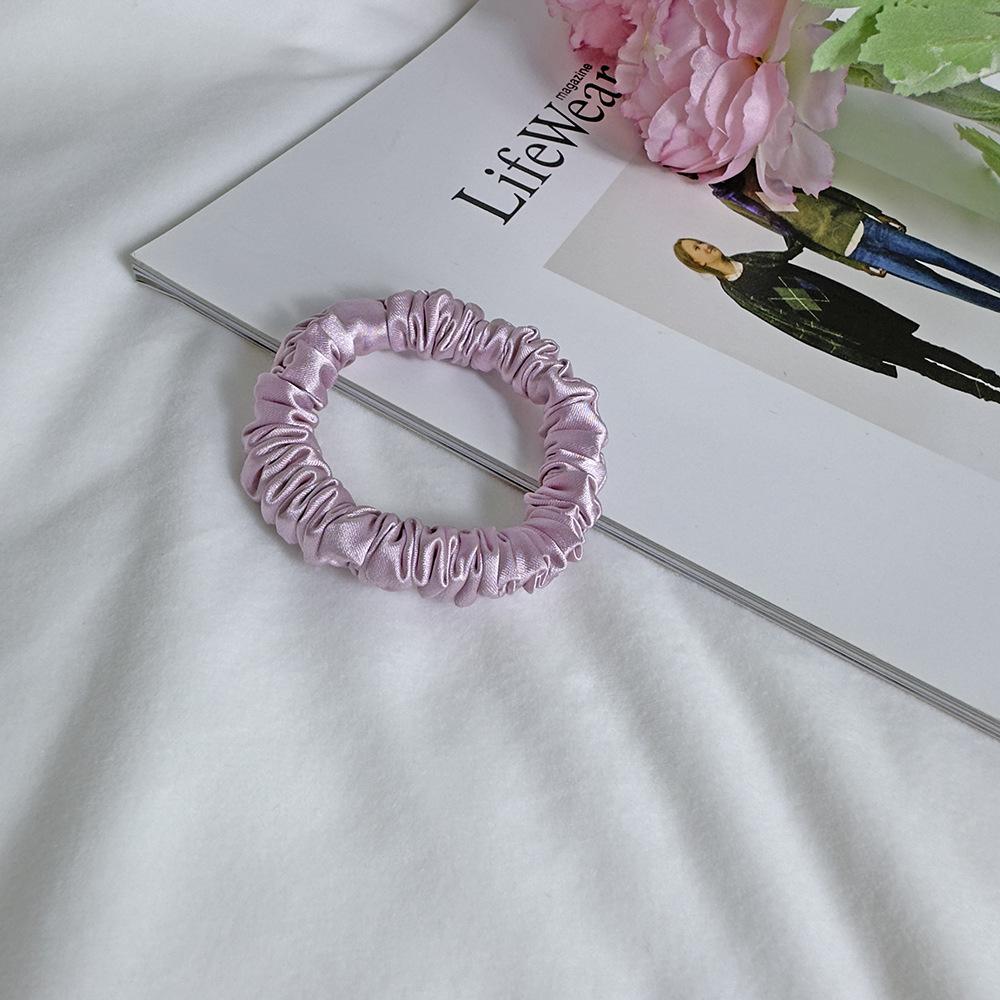 1cm Satin Scrunchies Hair Ties, Soft No-Damage Elastic Hair Bands for Women Kids