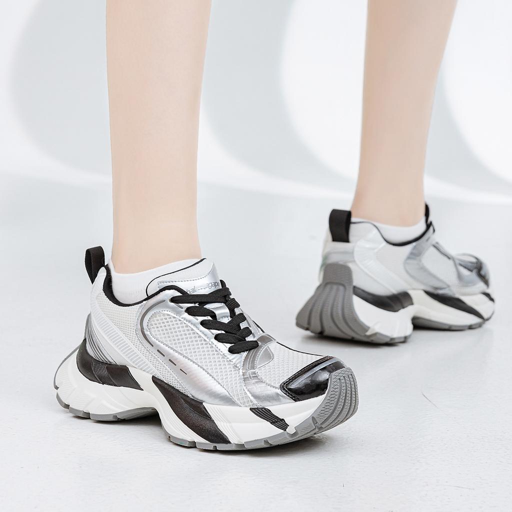 Personalisierte Paris Paar 11XL Plattform Dad Schuhe Damen Höhenzunahme vielseitige Mesh Sneaker Retro Fried Street Freizeitschuhe