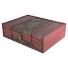 Handcrafted Desktop Wooden Vintage Jewelry Holder Storage Box Prop Decoration with Alloy Buckle