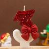 Xi Yin Birthday Number Candles 0-9, Creative Red Bow Design for Cake Decoration