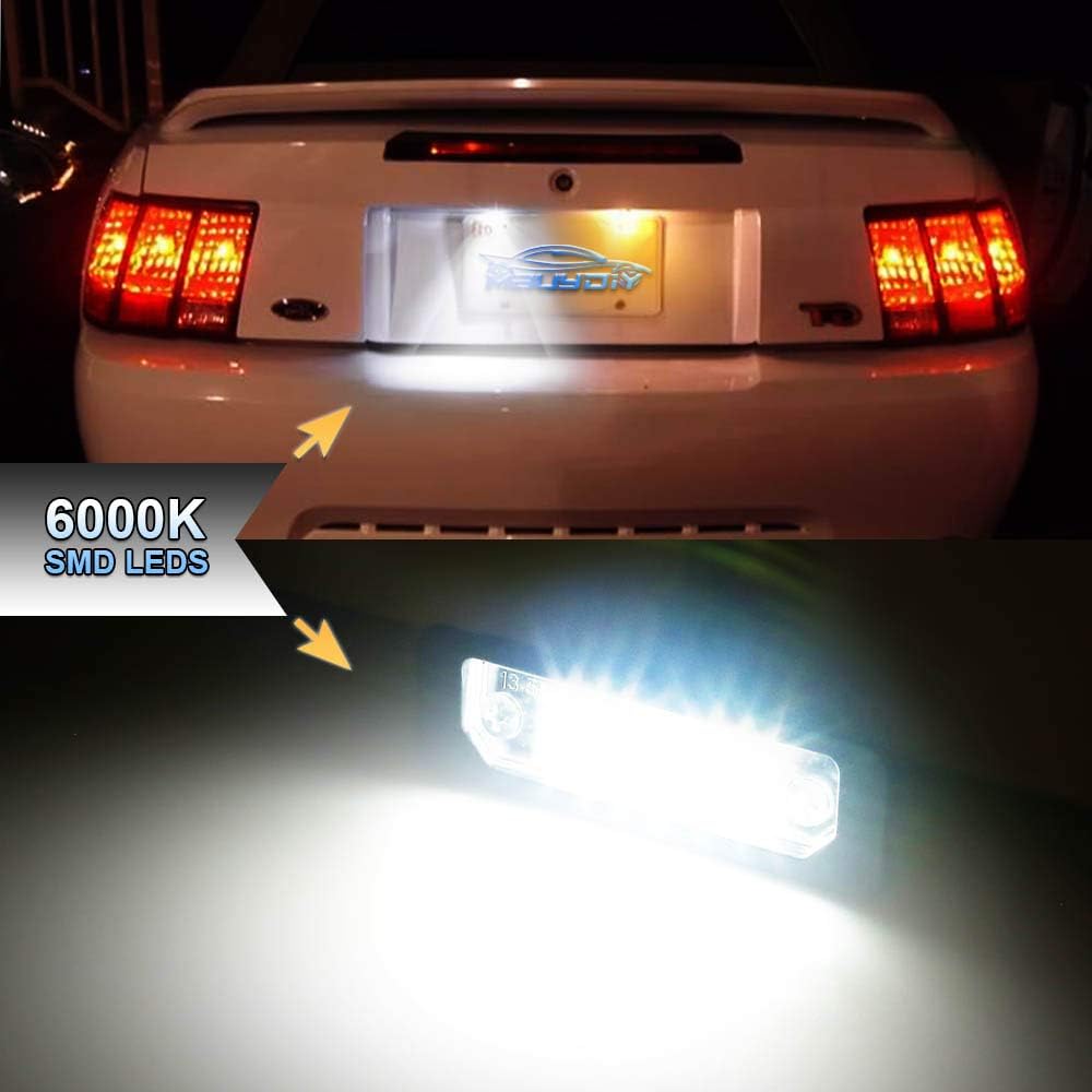 LED License Plate Light Lamp Assembly Compatible with Mustang Fusion Taurus Flex Focus Lincoln MKS MKT MKX MKZ Mercury Sable Milan 6000K White, Pack