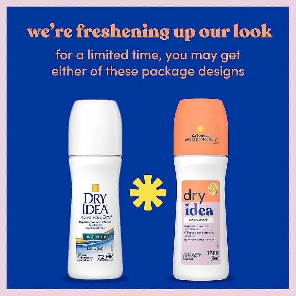 Dry Idea Anti-perspirant Deodorant Roll-on, Unscented, 3.25 Oz