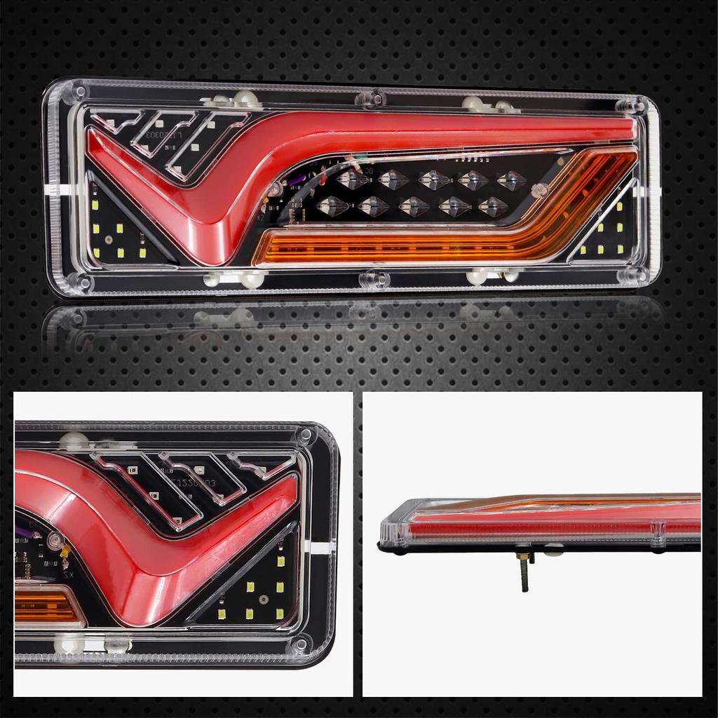 Ygmylandbb LED Truck Tail Sequential Flowing Turn and Small Rear for and Set of 2 and Lights, 24V, Signals, Tail, Brake, Lights, Combination, Trucks,