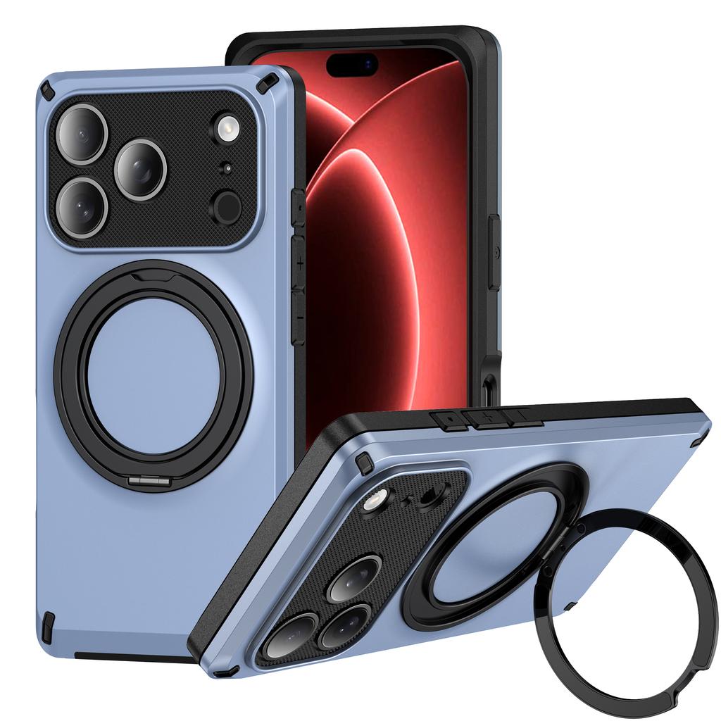 For Magsafe Magnetic 360°Rotating Metal Bracket Armor Phone Case for IPhone 18 Pro Max 15 16 17 Pro Max Plus 18 Pro Bumper Cover