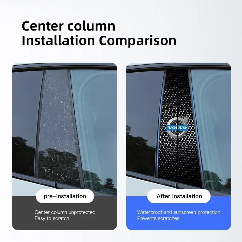 B Pillar Anti Scratch Protective Film Car Center Pillar Decor Trim Sticker For Volvo XC60 XC90 S60 V60 XC40 C40 S90 V90 V40 XC70