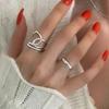 Simple Intertwined Criss-Cross Silver Open Ring - Trendy, Stackable Band for Women