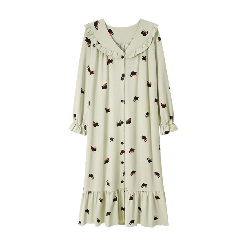 Pajamas Women'S Spring And Autumn Models, Pure Cotton Women'S Long-Sleeved Autumn Can Be Worn Outside, Sweet And Cute Pajamas Women'S Models