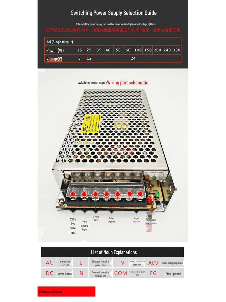 MS/S-120-24: 120W Multi-Voltage Switching Power Supply (24V, 12V, 5V, 15V, 36V, 48V) 10A