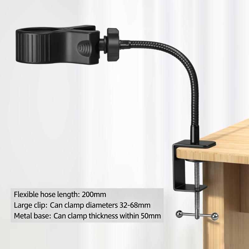 Flexible Gooseneck Microphone Stand Arm 4 Optional Lengths for Precise Stable Positioning in Recording Streaming