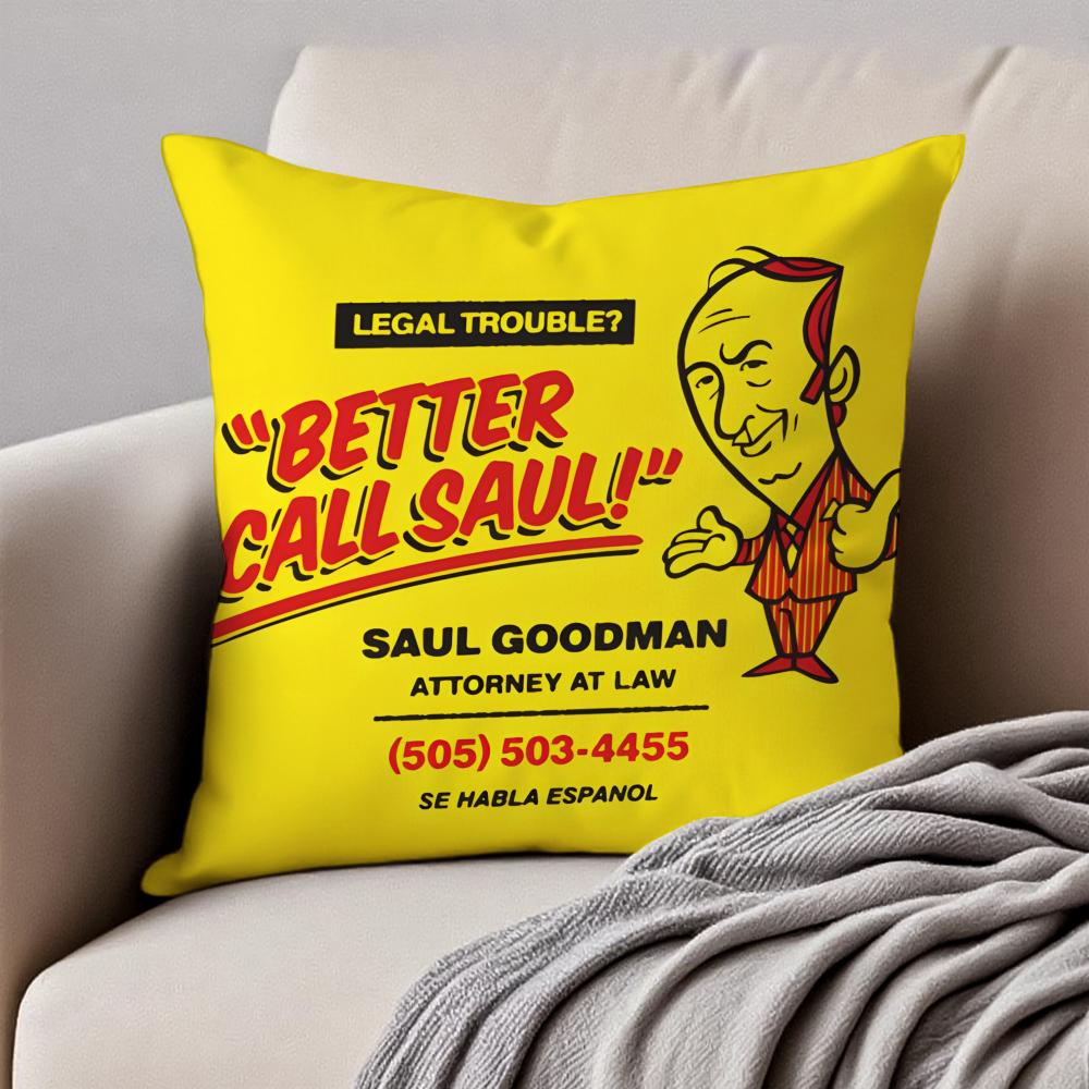 Crime American TV BBetter Call Saul Cushion Cover Pillowcase Antidustmite Invisible Zipper Short Plush Sofa Cushion