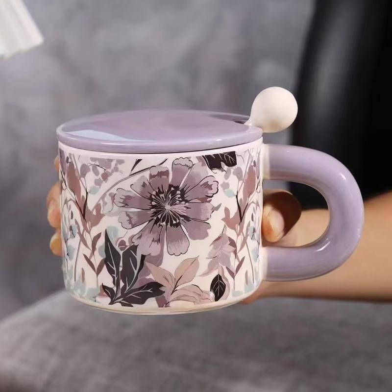 Nordische Tulpe Haushalt Keramiktasse Kaffeetasse Büro Teetasse Becher Premium Mädchen Geschenk