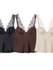 European & American Women's Sexy Lace-Trim Silk Satin Camisole - Three-Color, Casual Style