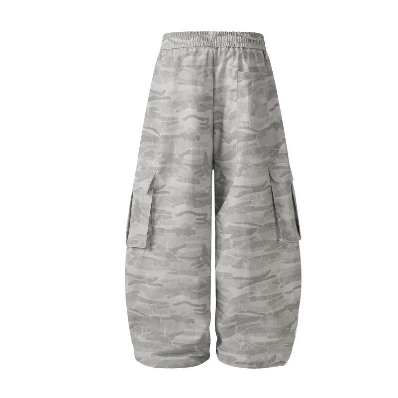 2026 American Outdoor Camo Cargo Pants Loose Fit Straight Leg Trousers Men Women