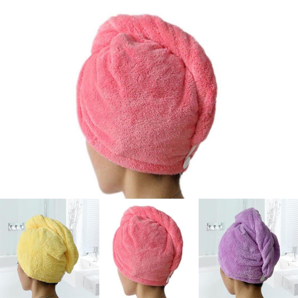 Coral Fleece Hair Towel Cap For Women Fast Dry Absorbent Shower Head Wrap