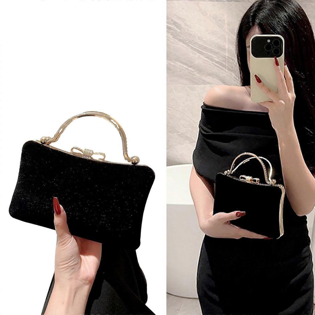 Trendy Party Purse with Detachable Chain Strap Shoulder Bag Handbag Suitable for Formal Occasions Black