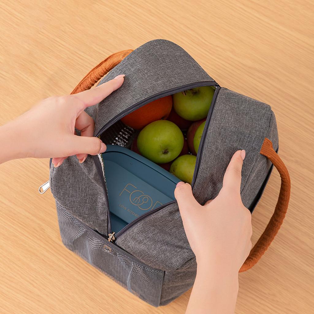 Insulated Lunch Bag For Students Large Capacity Thermal Tote With Waterproof Oxford Fabric Perfect For School Picnics And Outdoor Activities