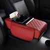 Car Center Console Armrest Cushion PU Leather Mat Memory Foam Support Universal Fit for SUVs and Sedans