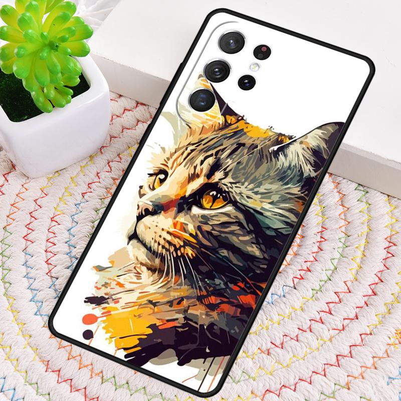 Creative Cute Pet Cat Animal Phone Case for Samsung Galaxy Note 10 Pro S26 Ultra S23 S24 FE S25 S21 S22 PLUS Shockproof Cove