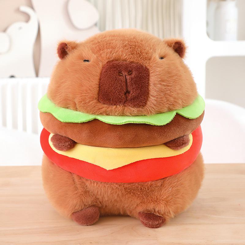 Capybara Hamburger Plush Pillow Doll - Perfect Birthday Gift for Women