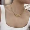 Collana Tubo Curvo in Metallo Unico Collane Girocollo Eleganti e Personalizzate Colletto Ergonomico per Festa Nightclub