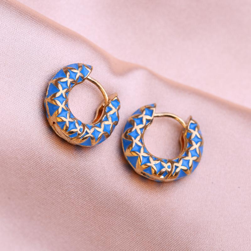 KNIKOO Pendientes de clip redondos para mujer, pendientes de flores a la moda, joyería para regalos de fiesta de boda