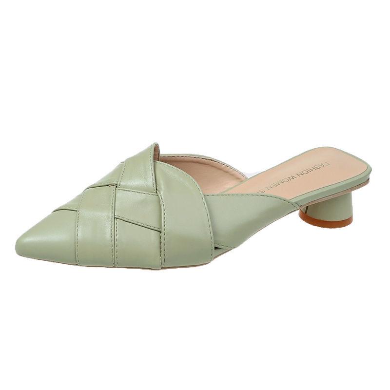 Summer New 2025 Women's Mules Shoes for Women Slippers Leather Slipper Designer Sandals Luxury Fashion Comfortable Low Heel Sexy