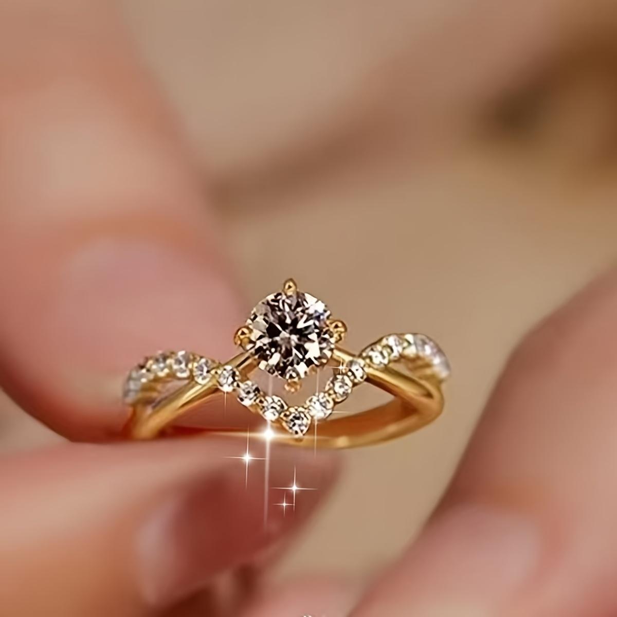 Adjustable Open Wedding Ring Engagement Jewelry for Women, Shiny Zircon Bridal Wedding Ring, Fashionable and Exquisite Women s Open Ring