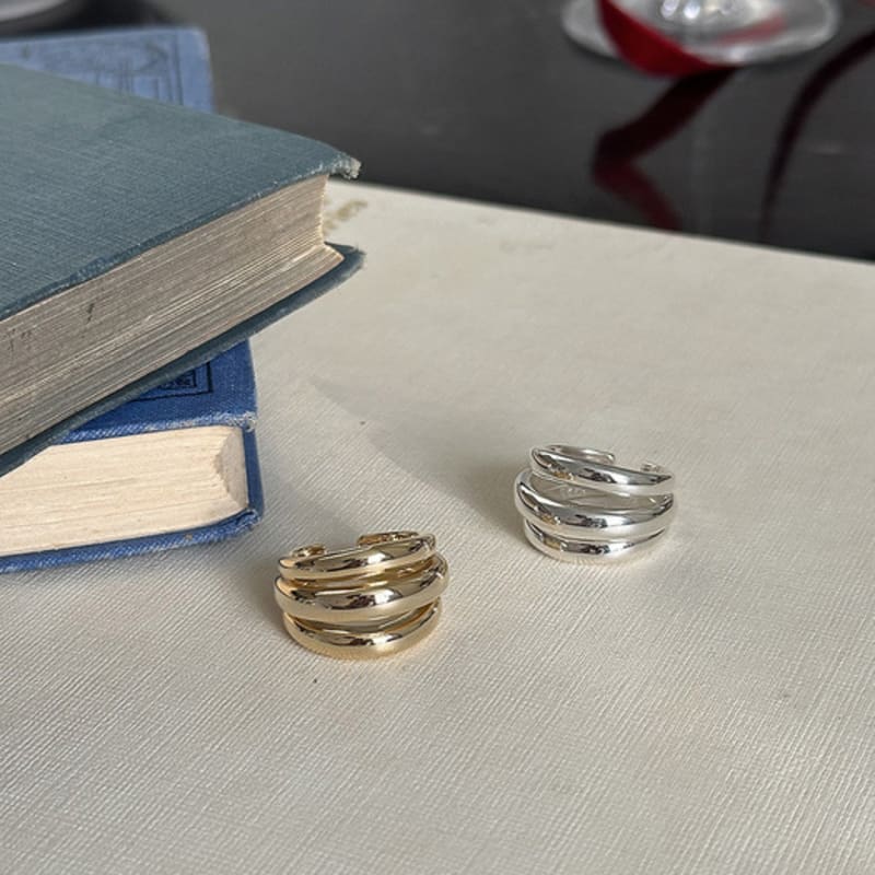 mosxe [925silver] Bold line ring (2color)