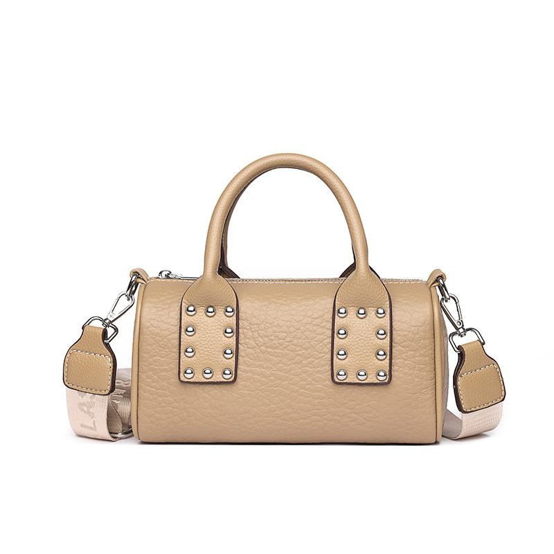 Leather Women'S Bags Fashion Boston Handbags First Layer Cowhide Shoulder Messenger Bags Pillow Bags