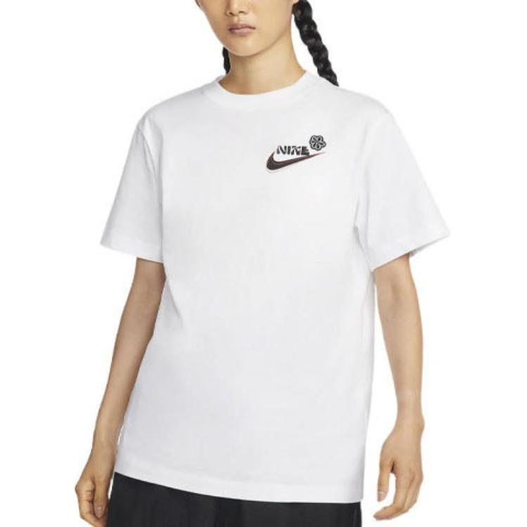 Nike Drop Shoulder Sleeve T Shirt Women's White DR9003-100