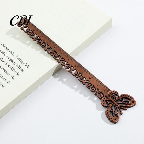 Metal Bookmark Ruler Butterfly Ginkgo Ruler, 2 in 1 Measuring Page Marker Ultra-thin for Students, Thin Book Mark with Scale, Creative School