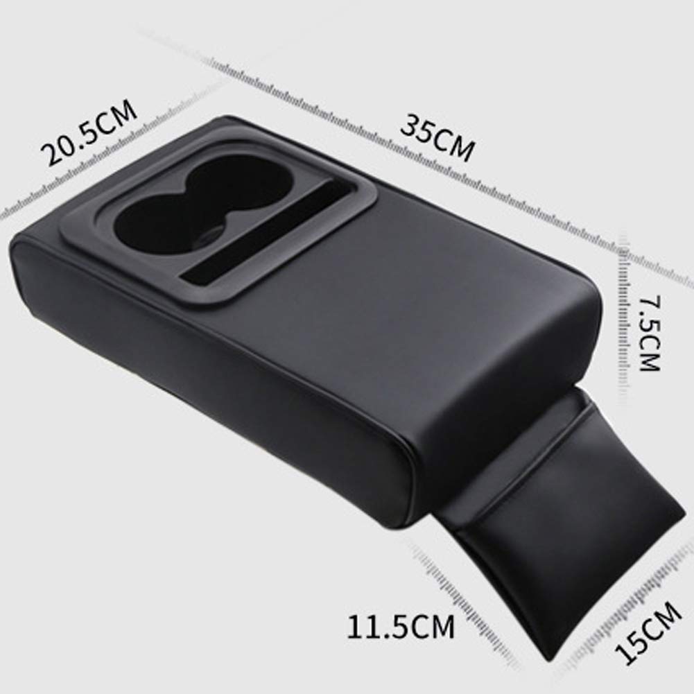 Raksonic Armrest Console Car Storage Handrest Cushion with Pocket and Drink Universal Reduces Easy to Interior Car Accessories Box, Box, Holder, Fit,