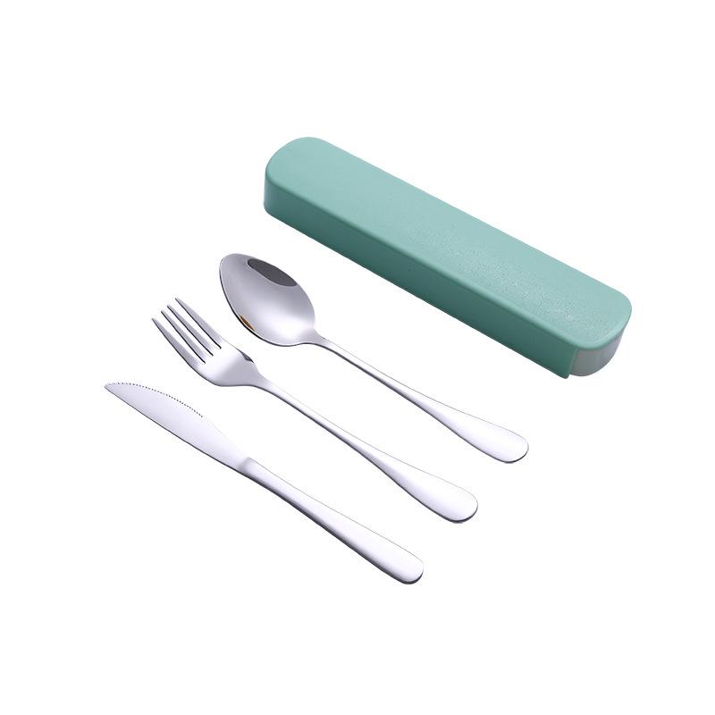 Portable Stainless Steel Cutlery Set: Spoons, Chopsticks, Knife, Fork - Three-Piece Set