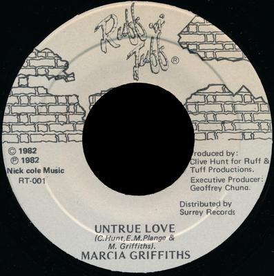 7-tums skiva MARCIA GRIFFITHS - Untrue Love RT001 Ruff & Tuff 1982 Jamaica Reggae, Ska & Dub Använd