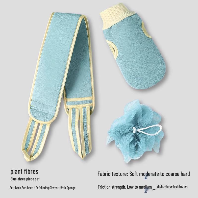 Exfoliating Double-Sided Back Scrubber Towel & Gloves for Men and Women - Gentle Yet Effective