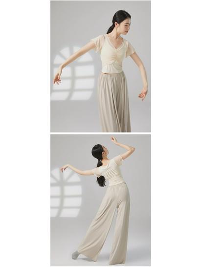 Top de Manga Curta para Dança Moderna Feminino