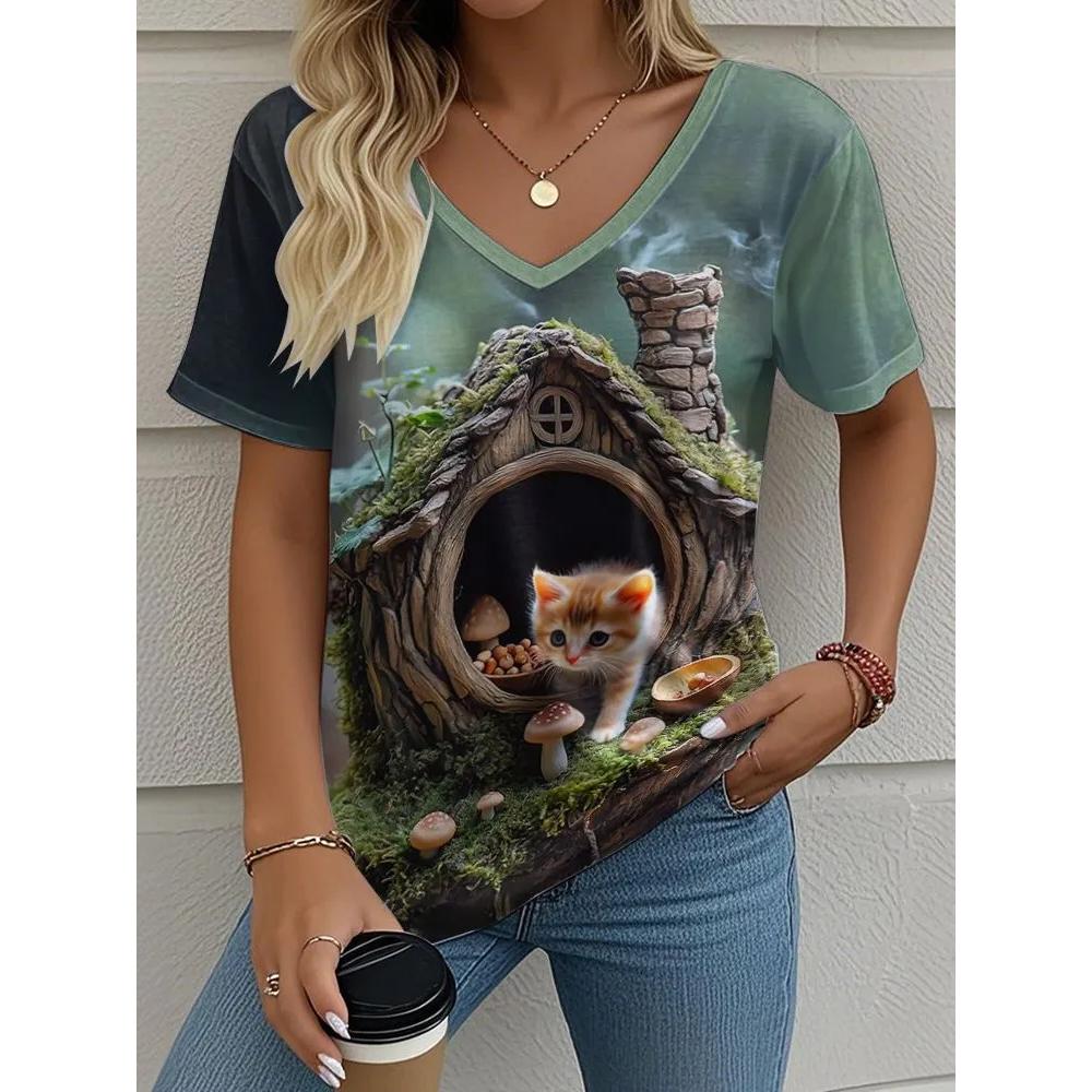 Women's Top Fashion Versatile Short Sleeve Casual Loose T-Shirt Daily Comfort T-Shirts Women’s