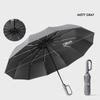 Extra Large 12-Bone Ring Buckle Umbrella Forward Fully Automatic Portable Wind-Resistant Dual-Purpose Folding Rain Black Glue Um