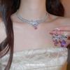Collana Zircone Nodo a Farfalla Goccia d'Acqua: Elegante Catena per Clavicola - Accessorio Versatile per Donne