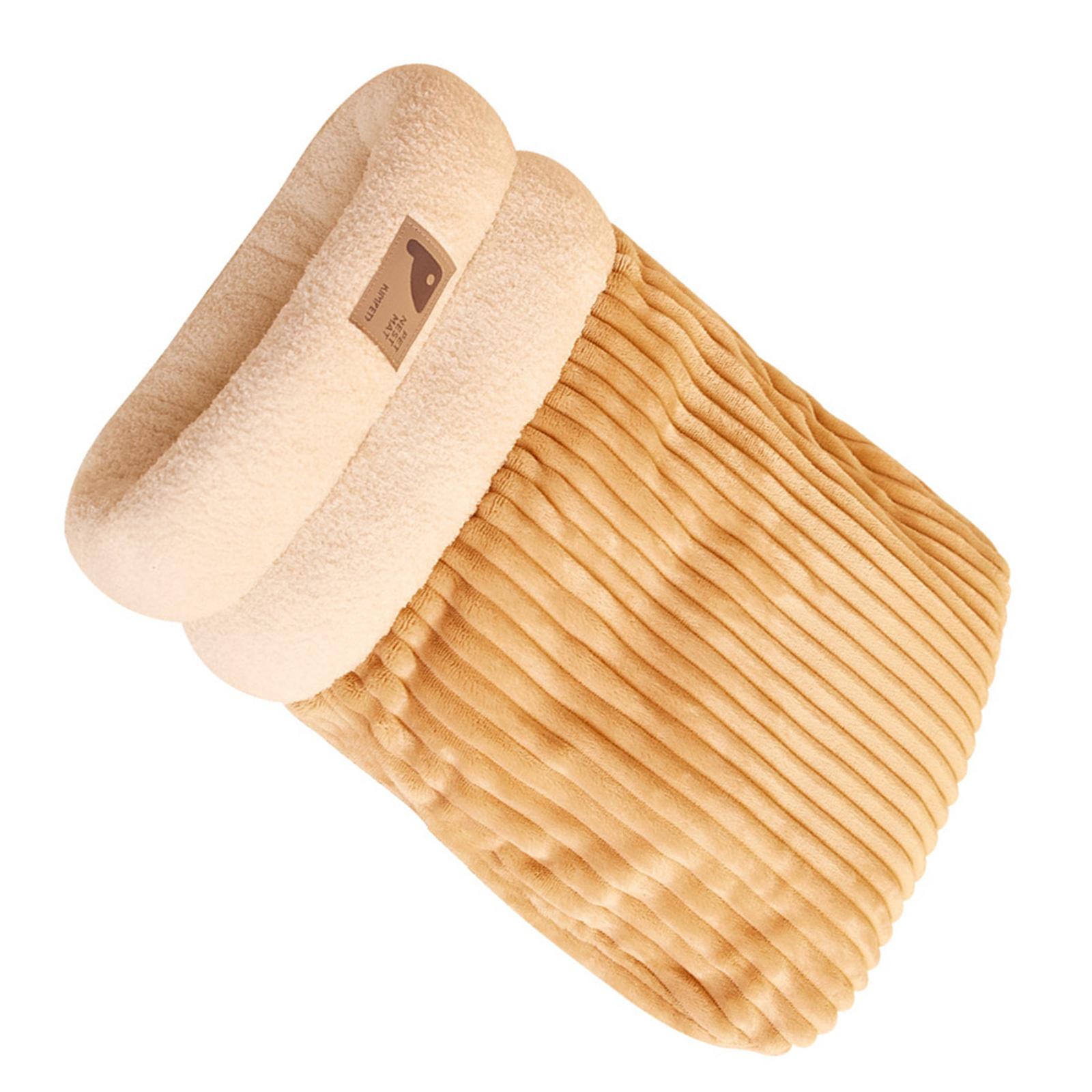 

Зимняя кровать для котят, толстый флис, мягкий, удобный сон для маленьких домашних кроликов, зимняя кровать для сна в помещении, карманное гнездо коричневый