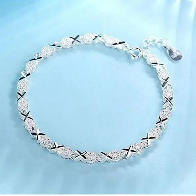925  Silver Bracelets For Women Korean Designer Luxury XO Shape Adjustable Chain Bracelet Party Wedding Jewelry Gifts