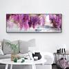 Purple Flower Tree Swan Lake Landscape Picture Scandinavian Scenery Nature Canvas Wall Art Print Painting Nordic Decoation