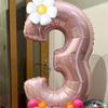 38PCS Ocean Adventures Moana Balloon Column Set 32inch Pink Number Daisy Foil Globos 1-9st Girl Birthday Party Home Decorations