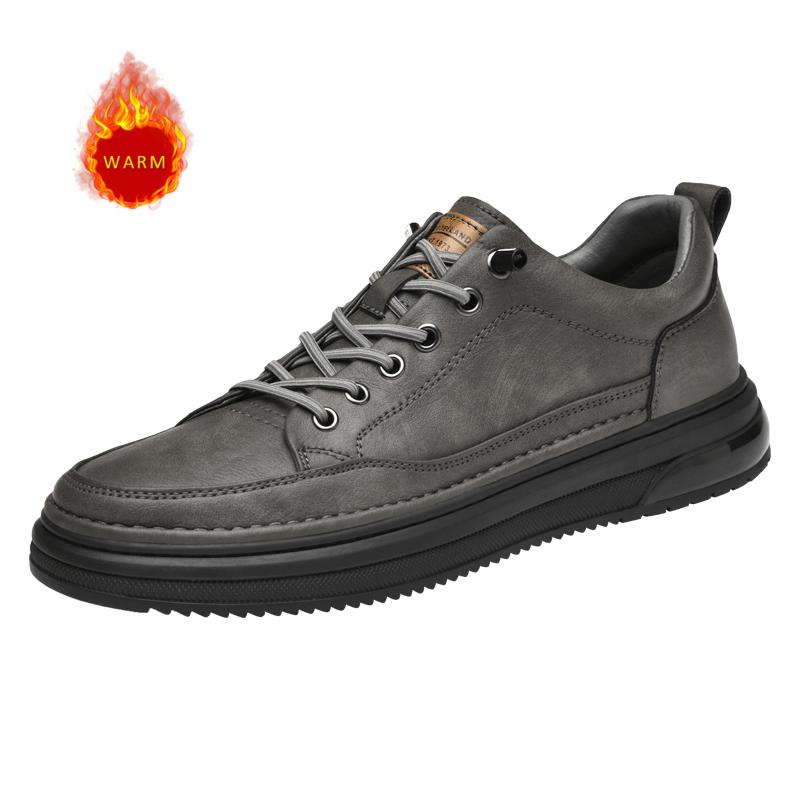 

Fashion Italian Brand Men s Leather Casual Shoes for Outdoor Commuting High-quality New Men s Oxford Shoes Versatile Winter Cotton Shoes 44