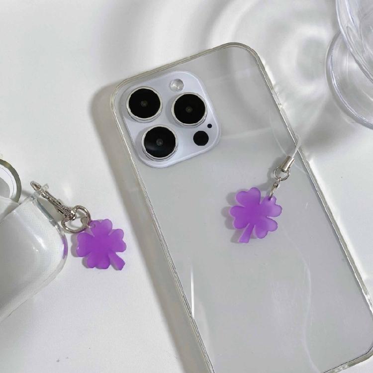 2er-Pack Stilvolles Handy-Lanyard Mode Schlüsselanhänger Anhänger Vierblatt Handykette Pflanze Handy-Anhänger für Einzigartiges Stil-Statement