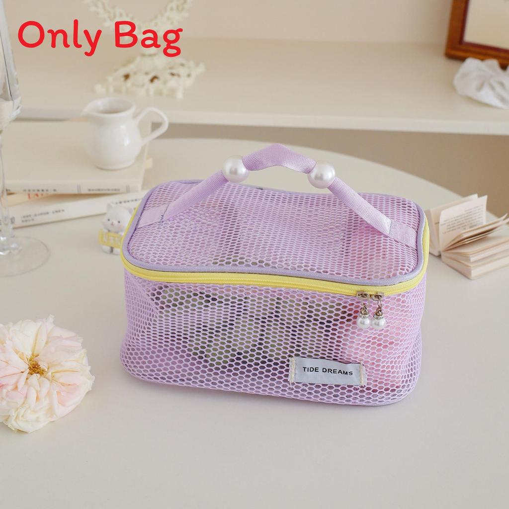 Travel Toiletry Bag With Mesh Material Portable Makeup Organizer For Vacation And Home Use