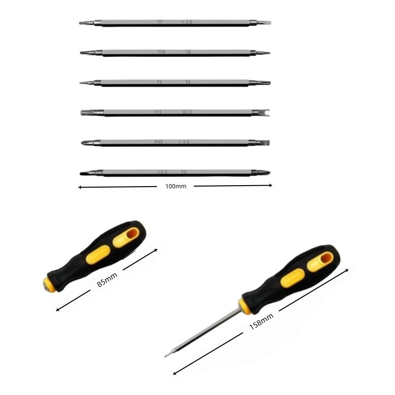 6 In 1 Screwdriver Set Multifunctional Screw Driver Bit Set with Phillips Slotted Torx Triwing Triangle U-type Screwdriver Bit Magnetic Screwdriver