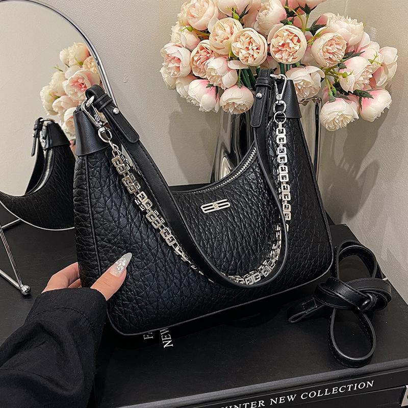 

Жіноча сумка для пахв великої місткості, повсякденна сумка через плече, жіноча сумка для пельменів на ланцюжку чорний