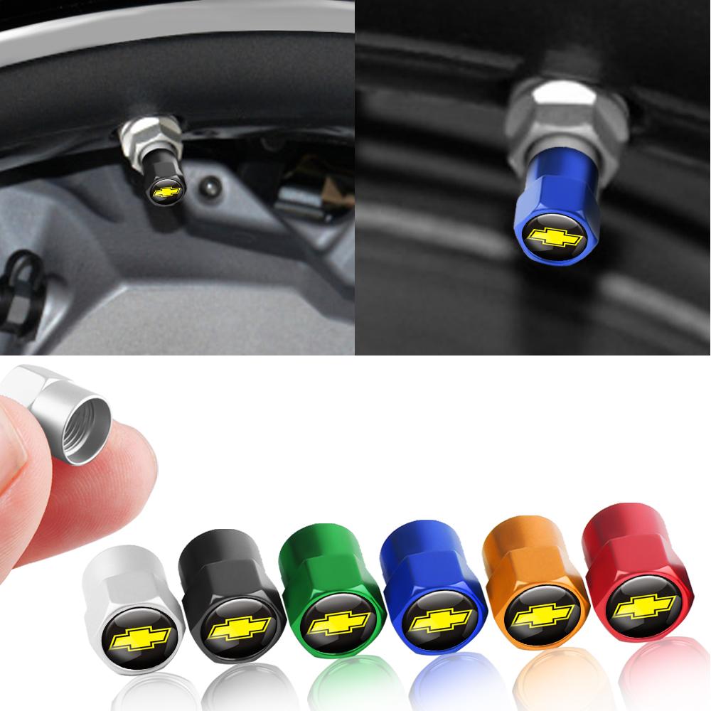 For Chevrolet UAze 3D Metal Car Logo Wheel Tire Valve Stem Caps For Chevrolet Cruze Equinox Impala Camaro Orlando Epica Silverado Auto Accessories
